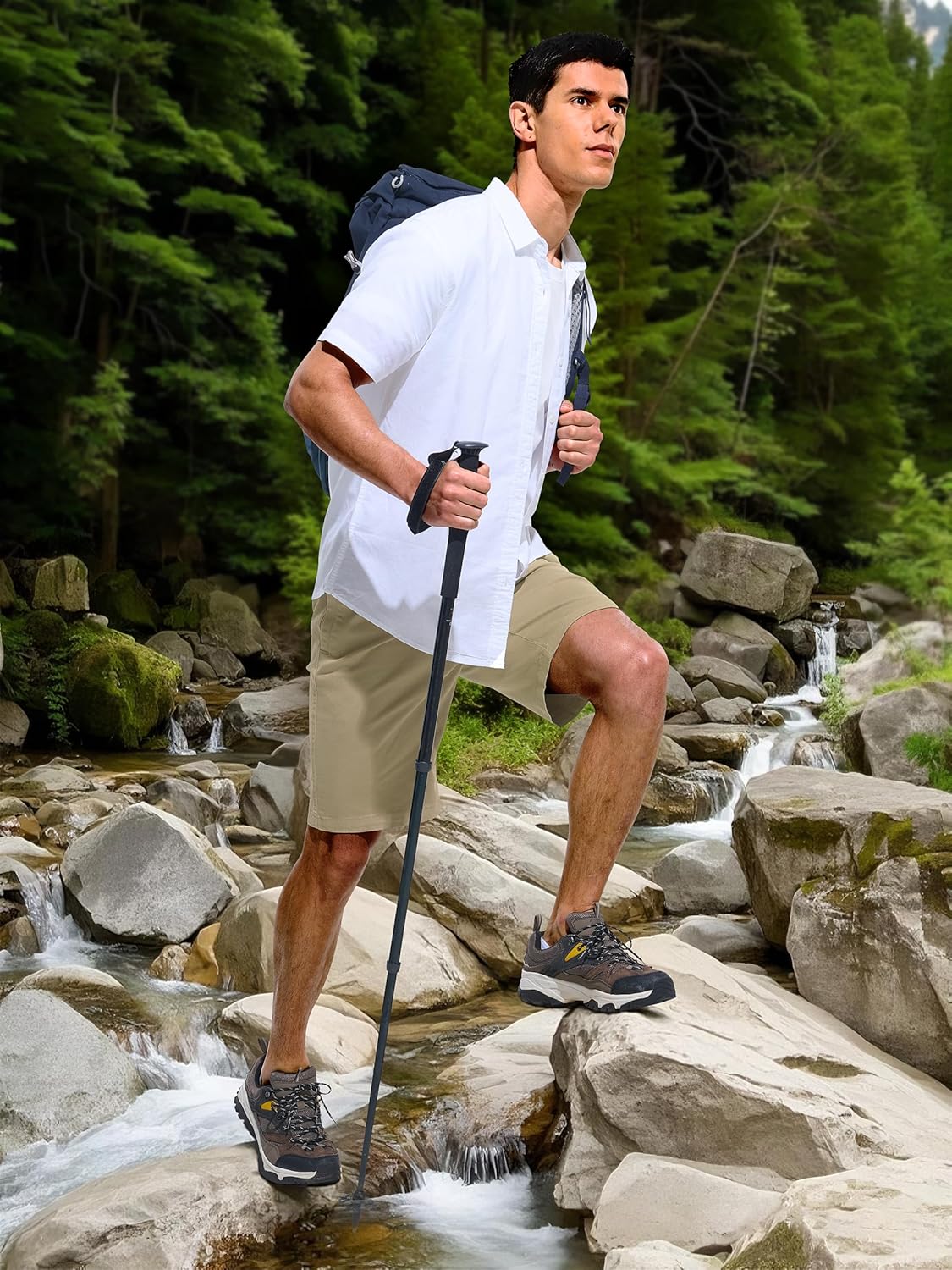 Mens Shorts Casual Shorts Cotton Drawstring Summer Beach Stretch Twill Chino Golf Shorts - Image 3