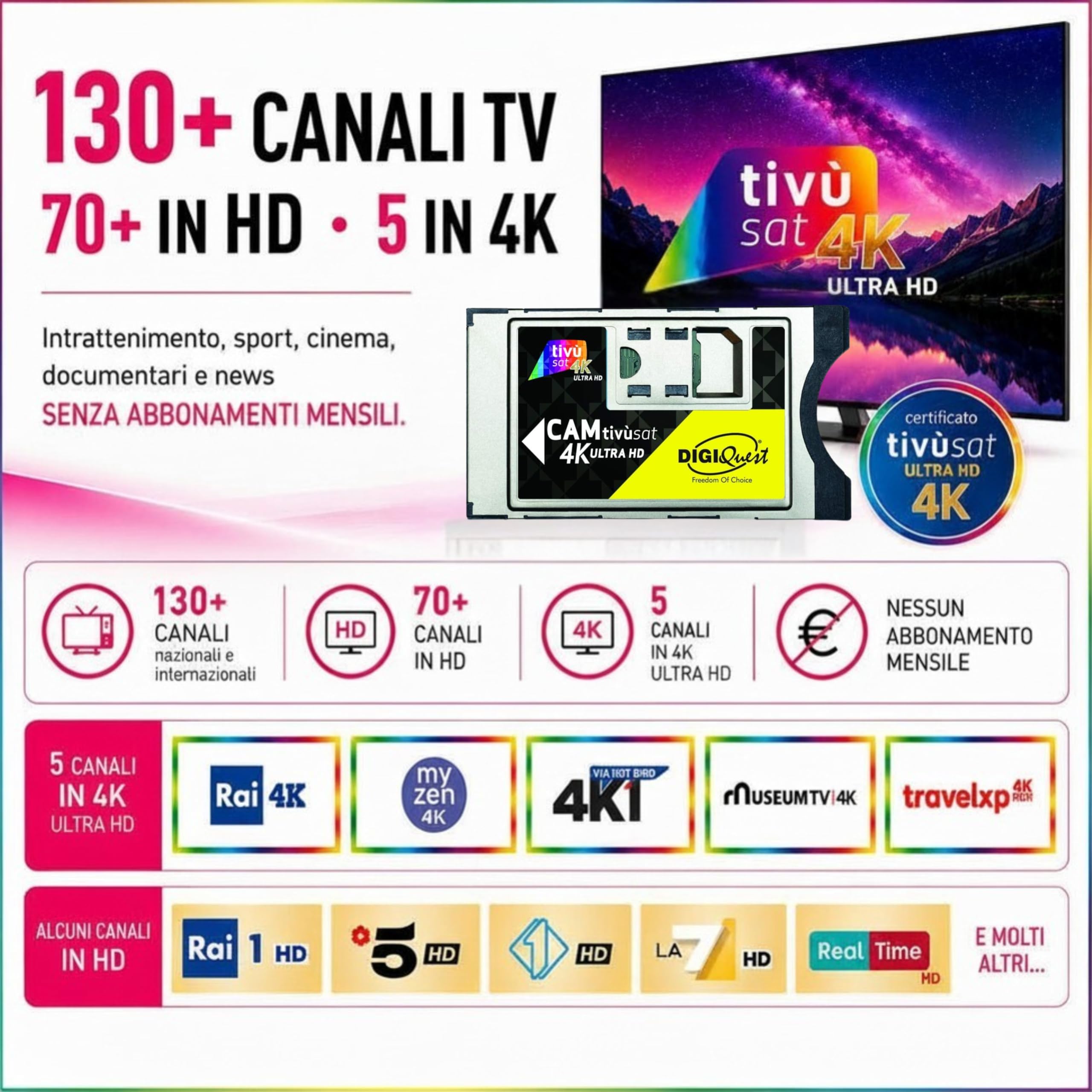 DIGIQUEST - CAM tivùsat 4K Ultra HD