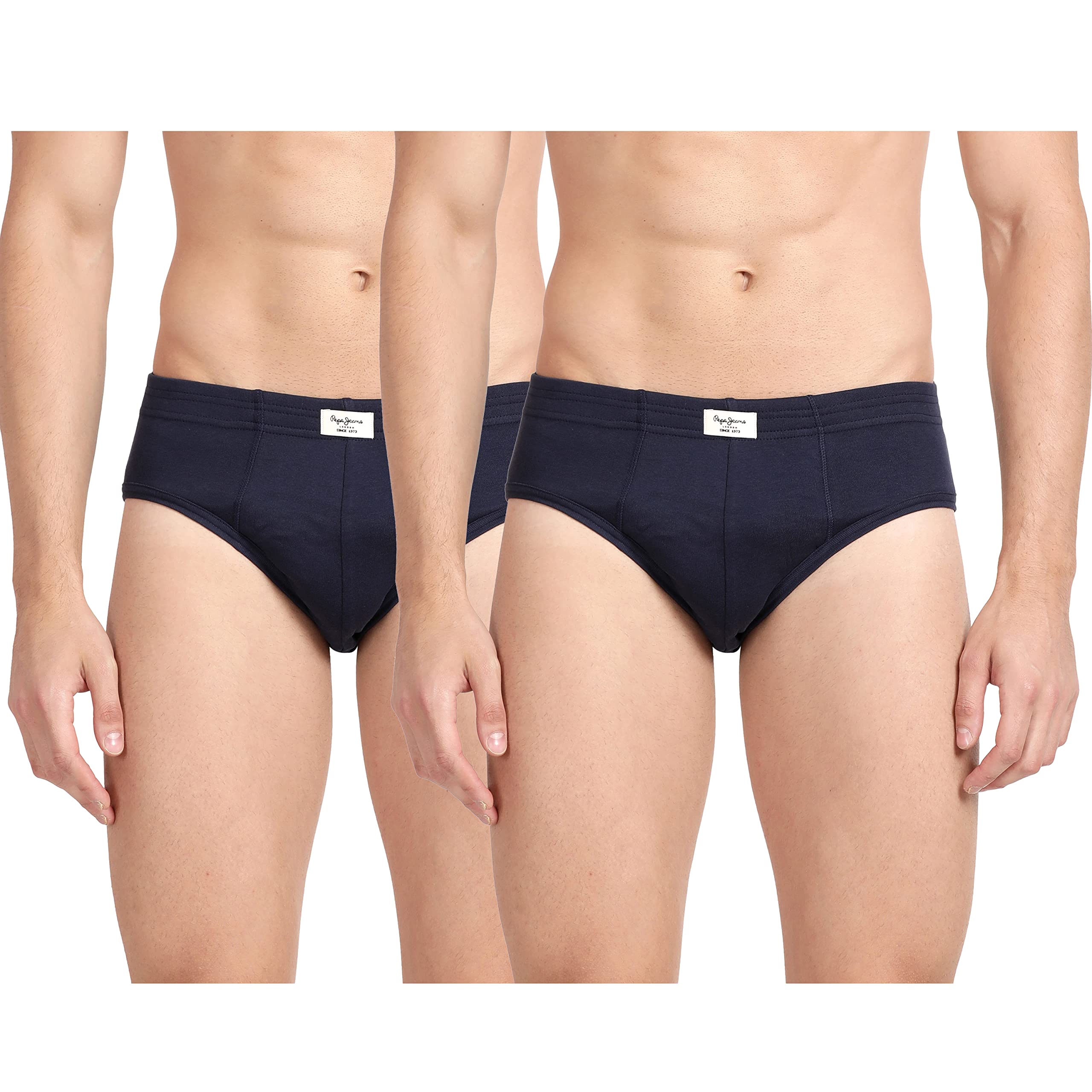 pepe jeans Innerwear Men's Cotton Brief (Pack of 2) (CLB01-02_True Blue_True Blue_90-95_Blue_90-95)-picture-13