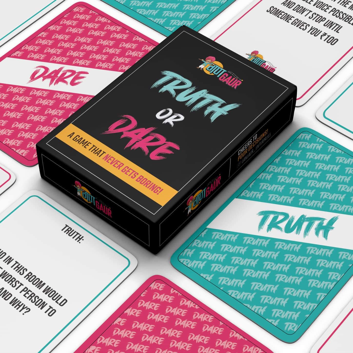 Truth Or Dare Adult Card Game for Crazy Party Times - Deck Includes 50 Cards