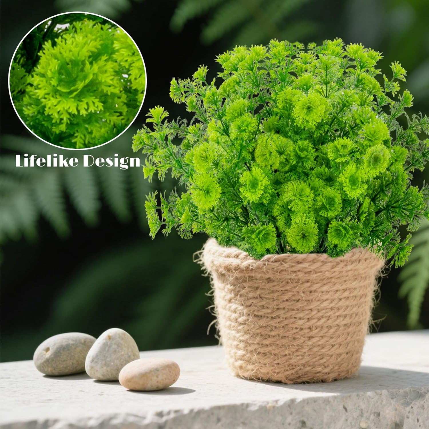 4PCS Small Fake Plants Decor Artificial Plants Indoor Artificial Greenery for Wedding Decorations Front Porch Garden Decor Patio Backyard Outdoor Decor Centerpiece Table Decorations 13.3IN - Image 3