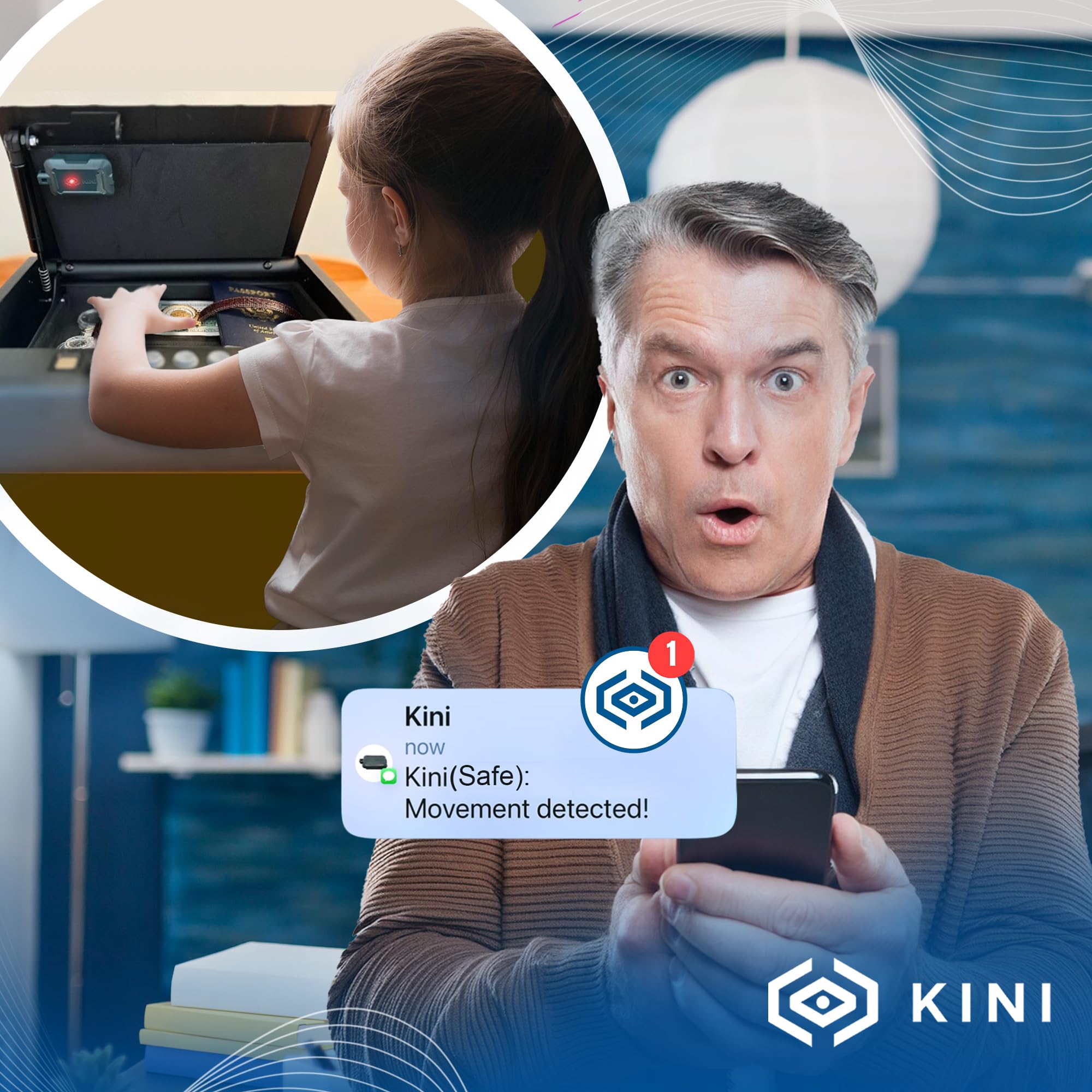 Kinisium Home Security System: Wireless Motion Sensor with Real-Time SMS Alerts, WiFi Enabled for Apartment, Home, and Renter; Smart Motion Detection, Ideal for Gun Safe, and Pistol Storage Vaults