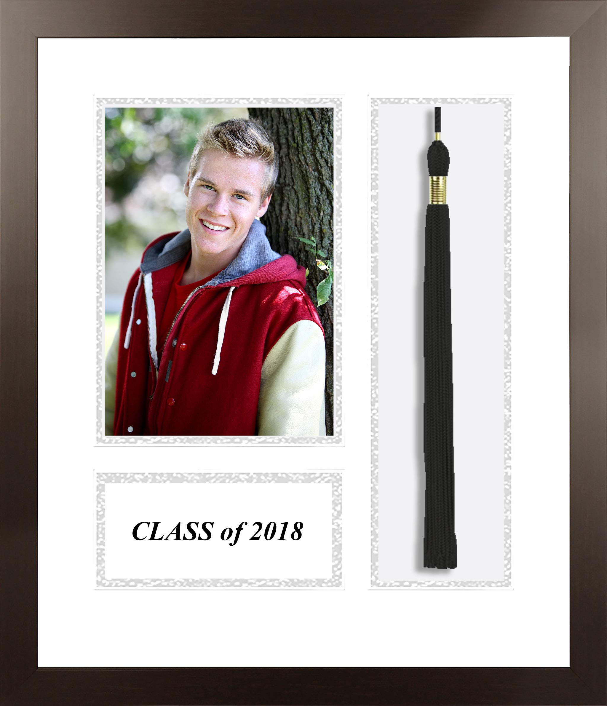 Campus Images NCAA Generic Unisex Academic Photo Frame2018 Academic Photo Frame White & Silver Matting with Tassel Opening 5 x 7 Inches Photo Opening Espresso One Size