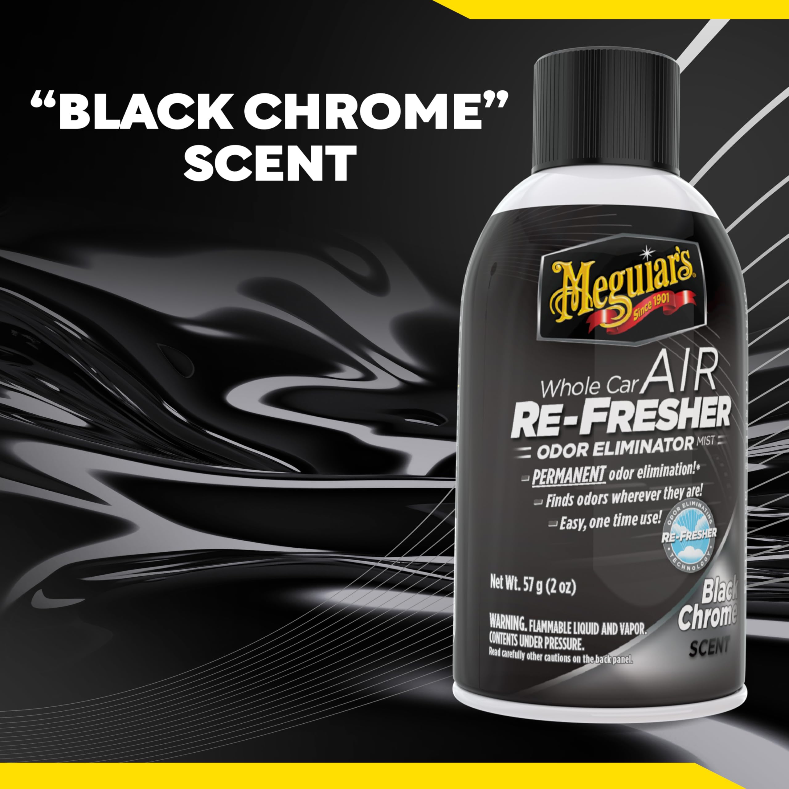 Meguiar's G181302 Black Chrome Air Re-fresher, 57 ml - Pack de 4