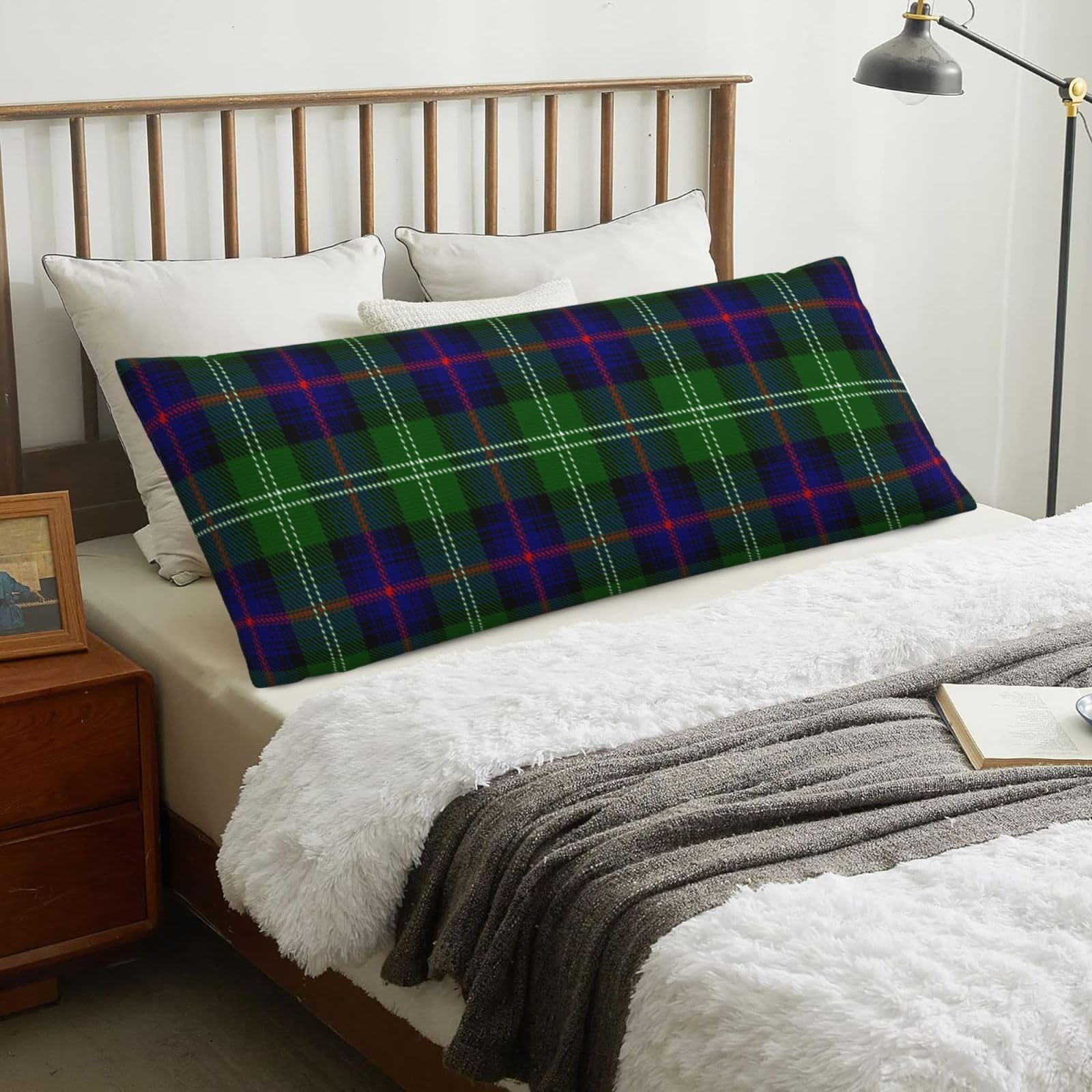 Clan Sutherland Scottish Tartan Plaid, Body Pillow Cover with Zipper,Long Body Pillowcase 20 x 60 in
