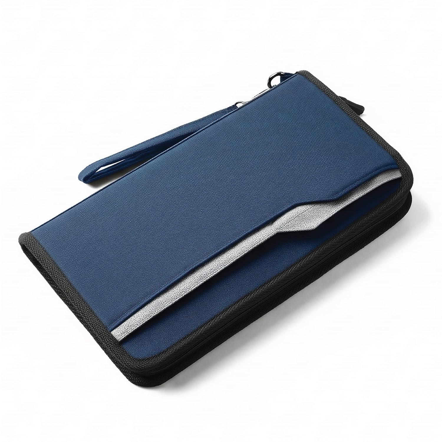Passport Organizer, Travel Zip Pouch Document Storage For Man And Woman - Navy Blue - Polyester-image-36