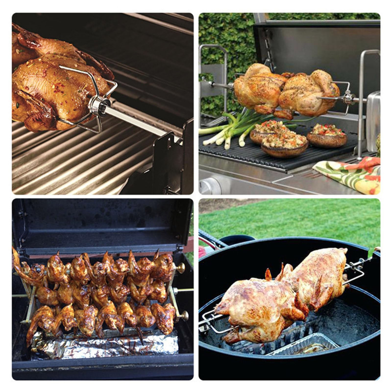 Juego de 4 tenedores de asador de acero inoxidable, tenedores de carne, adecuados para barbacoas en casa, picnics y banquetes de hotel