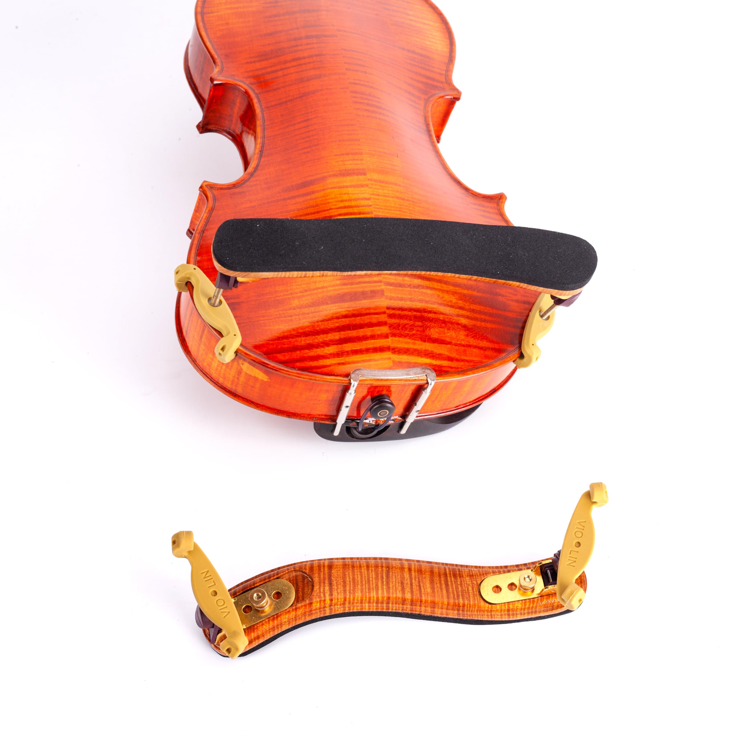 Ecotown Maple Wood Violin Shoulder Rest for 3/4 & 4/4 Violins, 13”-14” Violas, Ergonomic, Adjustable Height & Width - Image 2