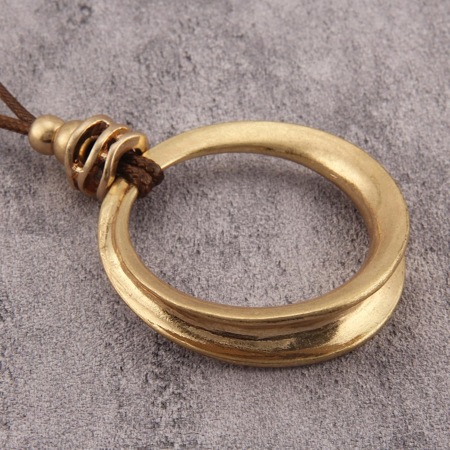 JAOYU Boho Necklace for Women Large Pendant Necklace Boho Long Choker Leather Gold Necklace Vintage Earthy Jewelry Trendy - Image 3