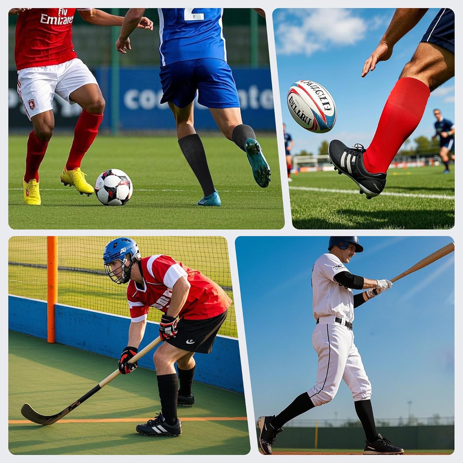 3 Pack Soccer Socks Softball Baseball Football Socks for Youth Men and Women - Image 6