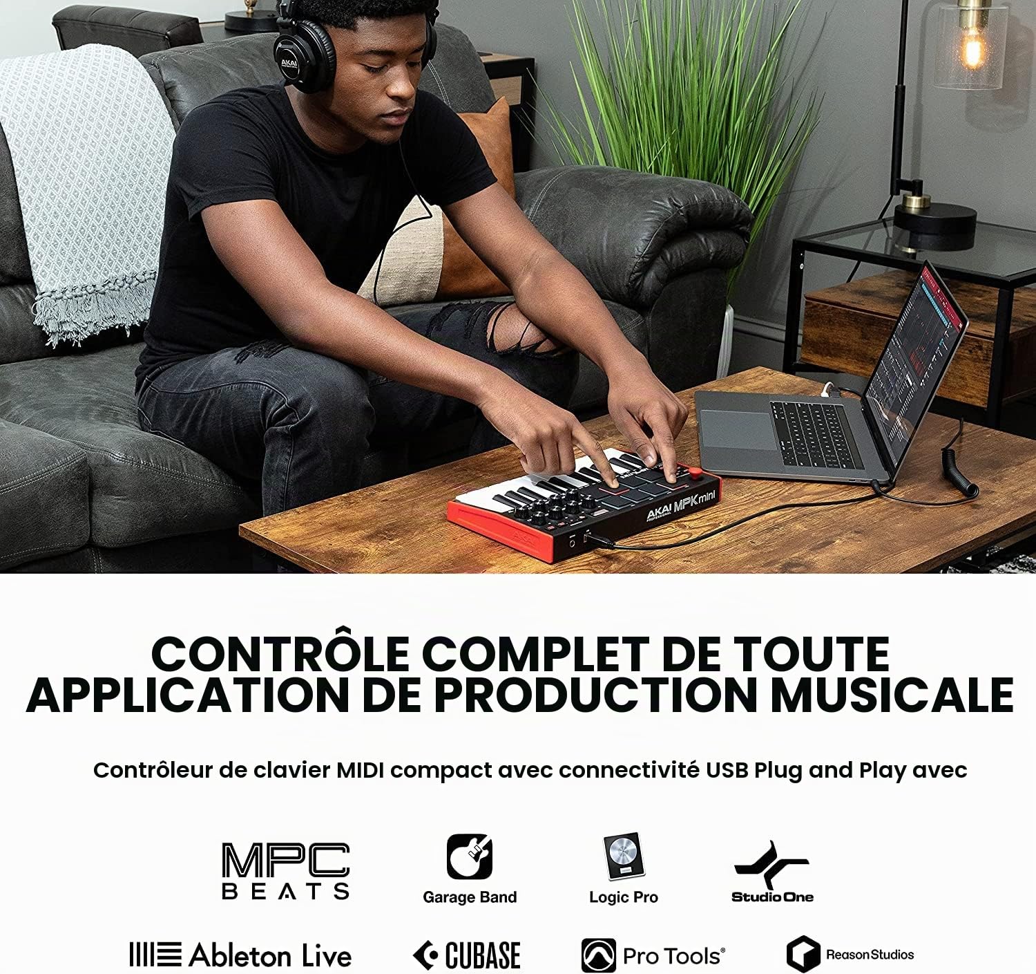Akai APC Mini MK2 professionnel - Contrôleur MIDI USB pour lancer des clips & Professional MPK Mini MK3 – Clavier MIDI USB Portable avec 25 Touches, 8 Pads et Logiciels