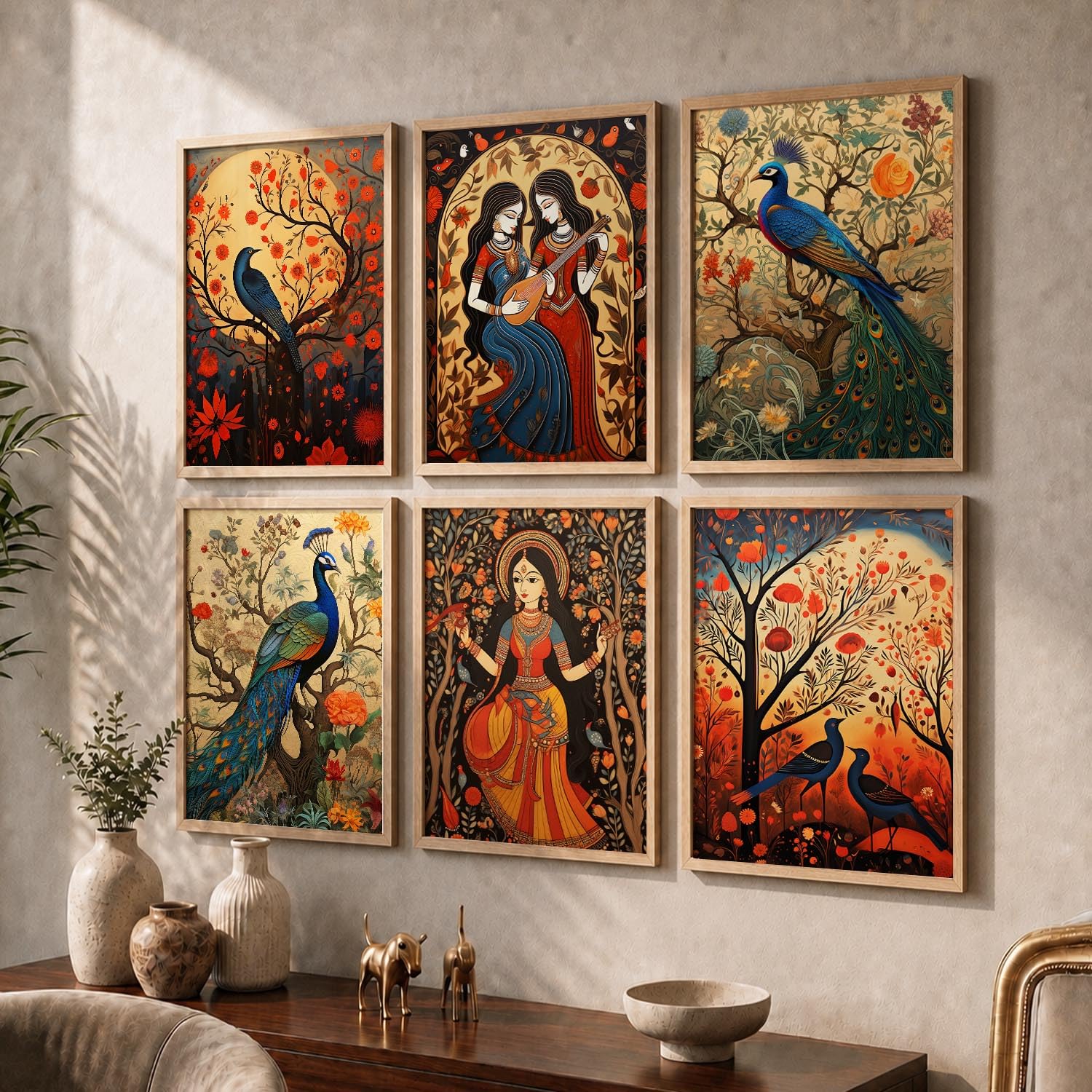 Kotart Madhubani Wall Art - Framed Paintings -24 Kotart Madhubani Wall Art - Framed Paintings -24