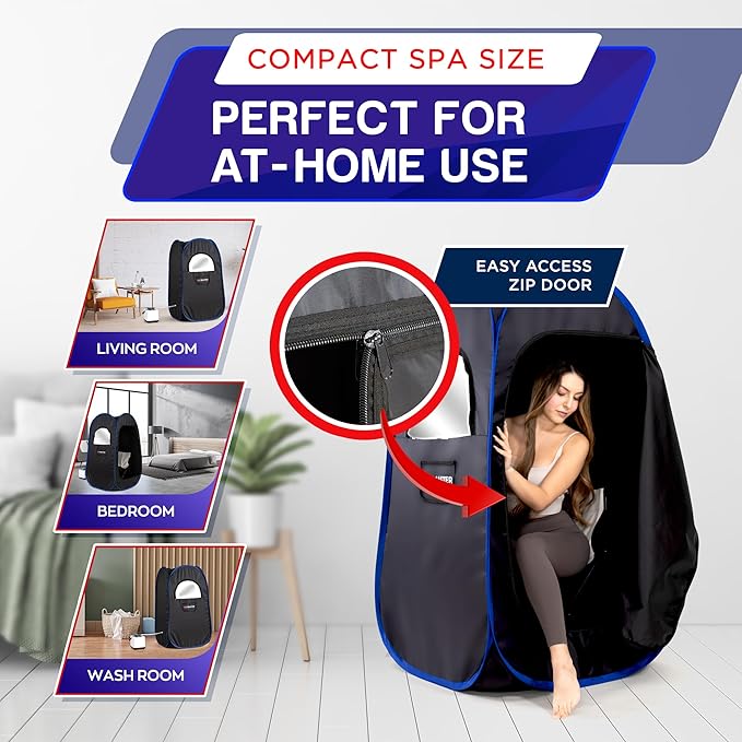 Sauna de Vapor Plegable Portátil para Hogar 1100W con Control Remoto miniatura 4