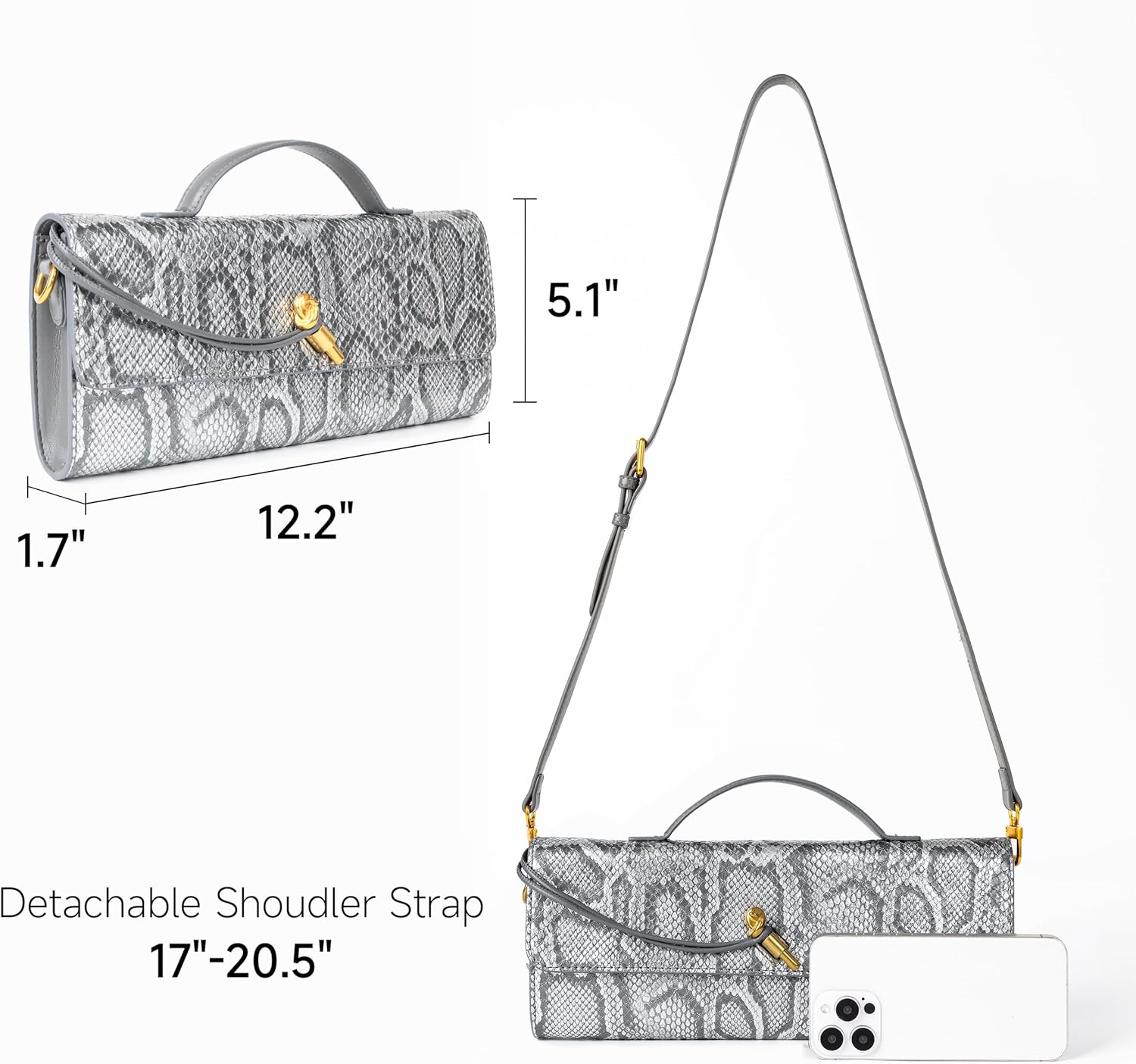 Joryin Evening Bag for Women Evening Clutch Shoulder Bag Crossbody Bag Top Handle Handbags Formal Silver Evening Purse - Image 4