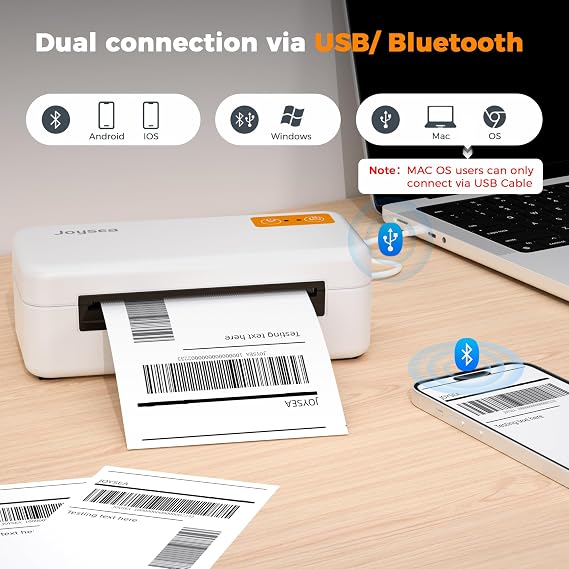 Joysea Bluetooth Shipping Label Printer, E41 Pro 4x6 Wireless Thermal Printer for Amazon, FedEx, USPS Labels, Compatible with iOS, Android, Windows Mac