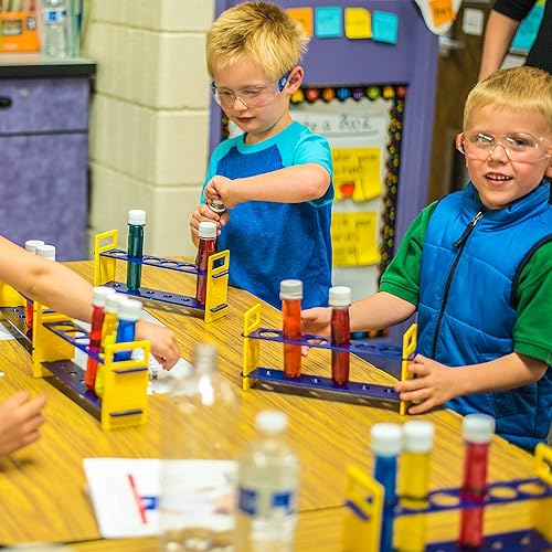 Miniatura 3 de Steve Spangler's - Tubos de ensayo de plástico grandes y estante, 6 botellas y 1 estante