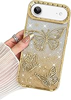Vista 20 de BITOBE Diseñada para iPhone 16 Pro Max, Bonita Funda de Mariposa 3D Delgada con Chapado Brillante Reluciente de Lujo para Mujeres y Niñas Protectora