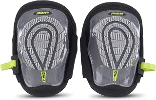 AWP Gel Stabilizer Flooring Roofing, Decking Non-Skid Knee Pads with Dual Layer Padding and Shock Stabilizer Caps | One Size, black,grey,green