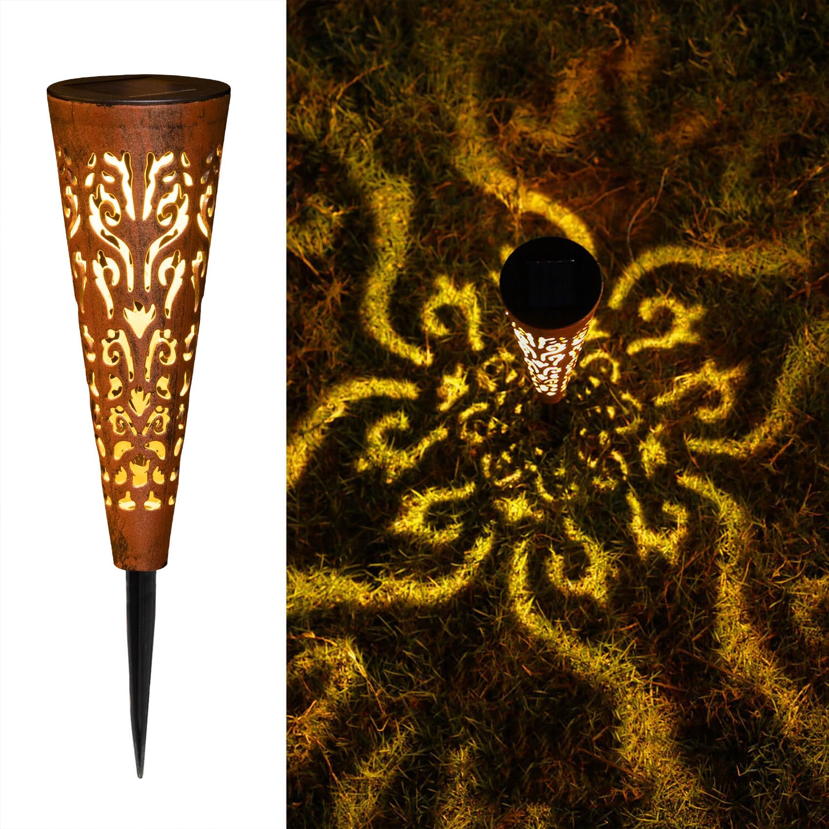 Go2garden 6Pcs Garden Solar Lights Outdoor Stakes Decorative Lighting for Yar...