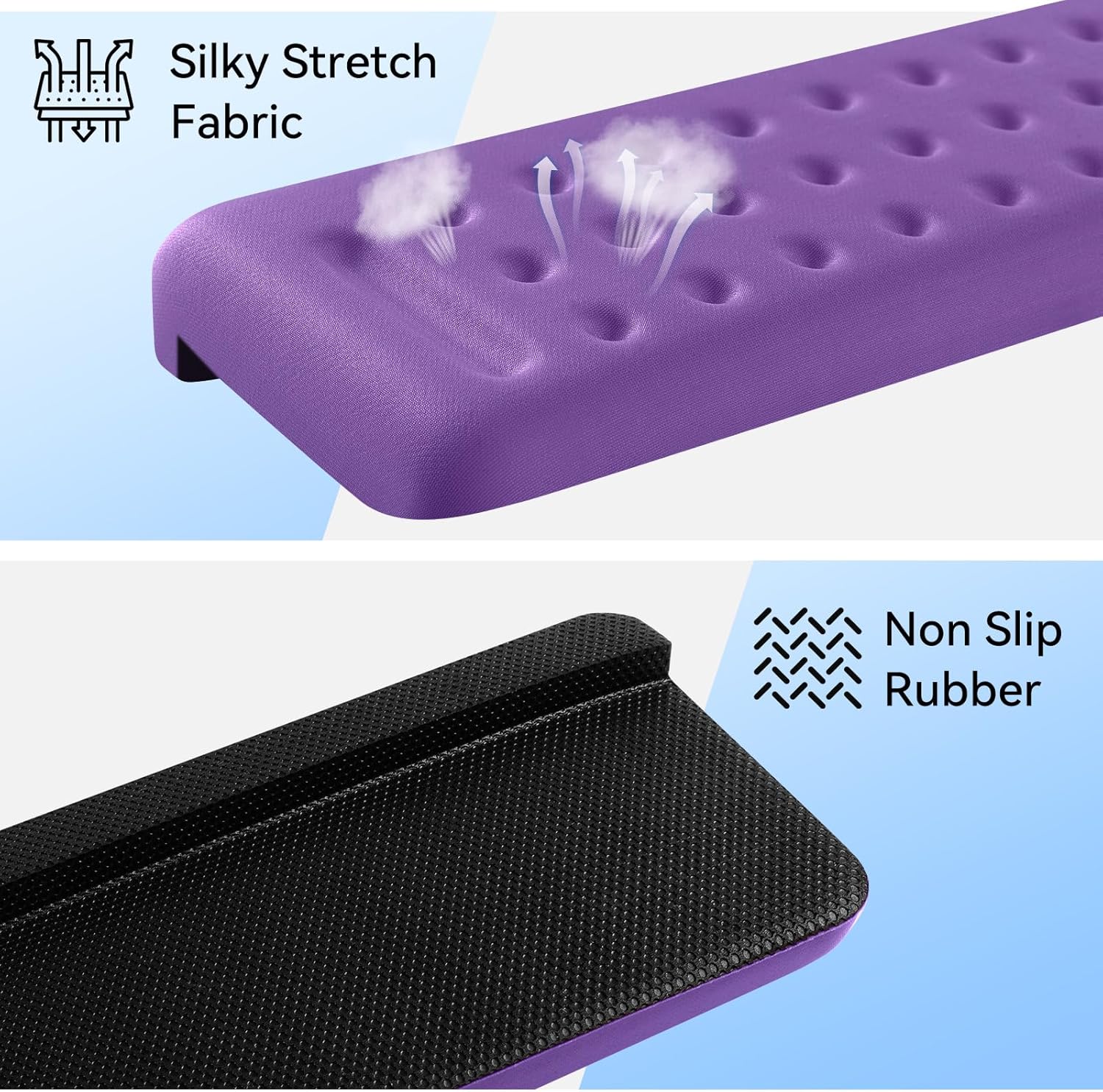 Sushret L-Shaped Desk Elbow Pad for Desk, 2-Pack Memory Foam Elbow Rest for Desk Edge Cushion, Non-Slip Ergonomic Arm Rest for Wrist, Palm & Forearm Support, Office Home, Separate Design, Purple