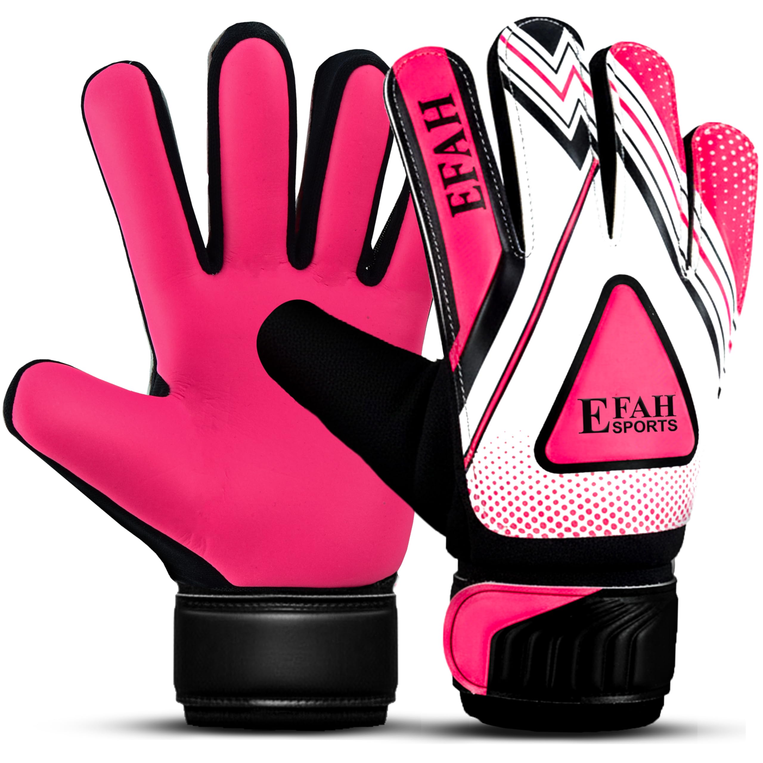 EFAH SPORTS Football Goalkeeper Gloves For Boys kids children adult Soccer Goalie Gloves with Super Grip Palms (Pink, Size 6 suitable for 13 to 15 years old, Ambidextrous) โ image 1