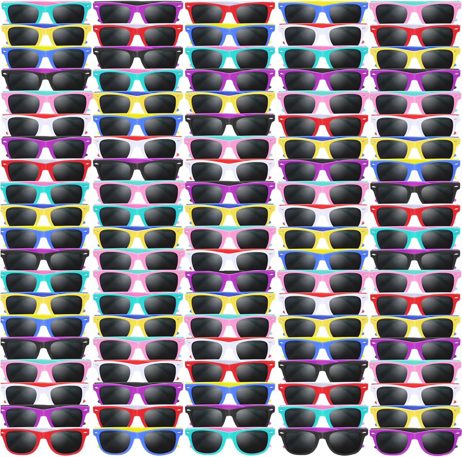 Kids Sunglasses Party Favors, Kid's Neon Sunglasses Bulk, Boys Girls Sun Glasses Pack for Summer Beach Supplies
