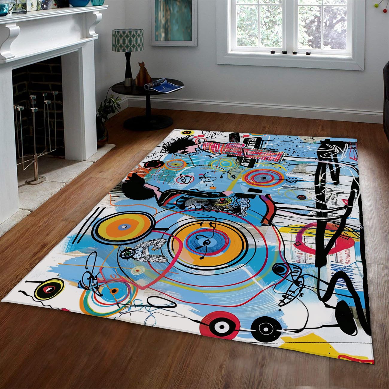 Moquette fine pour le salon Street Graffiti et tapis de sol lavable 60x120