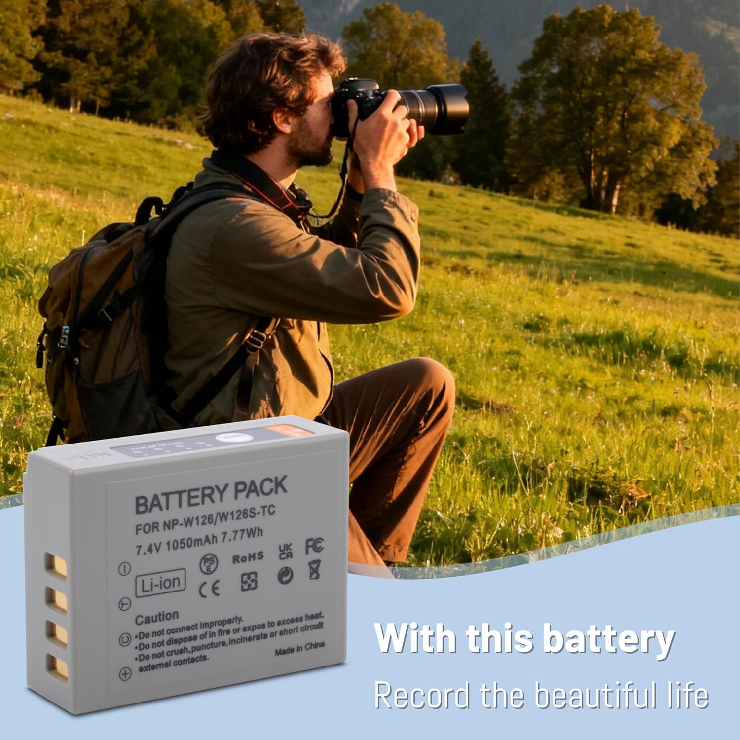 2 Pack NP-W126/W126S USB-C Charging Replacement Batteries, Camera Battery Fast Charging for Fujifilm XM5,X100V, X100VI, XS10, XT30 II, XE3, XE4, A5, X100F,X-Pro2, X-Pro3, X-T200 Cameras - Image 8