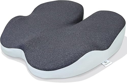 Cojín de asiento de espuma viscoelástica de rebote lento para silla de oficina, alivia el coxis, dolor de espalda baja, perfecto para oficina,