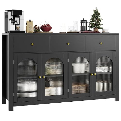 Buffet Cabinet with Storage, Kitchen Storage Cabinet for Home | 55.1' Large Sideboard Buffet, Farmhouse Kitchen Cabinet,