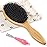 BESTOOL Hair Brush-Boar Bristle Hair Brushes Natural Bamboo Wooden Cushion Massage Anti Static Large Paddle Hairbrush for Women Men and Kid (Round)