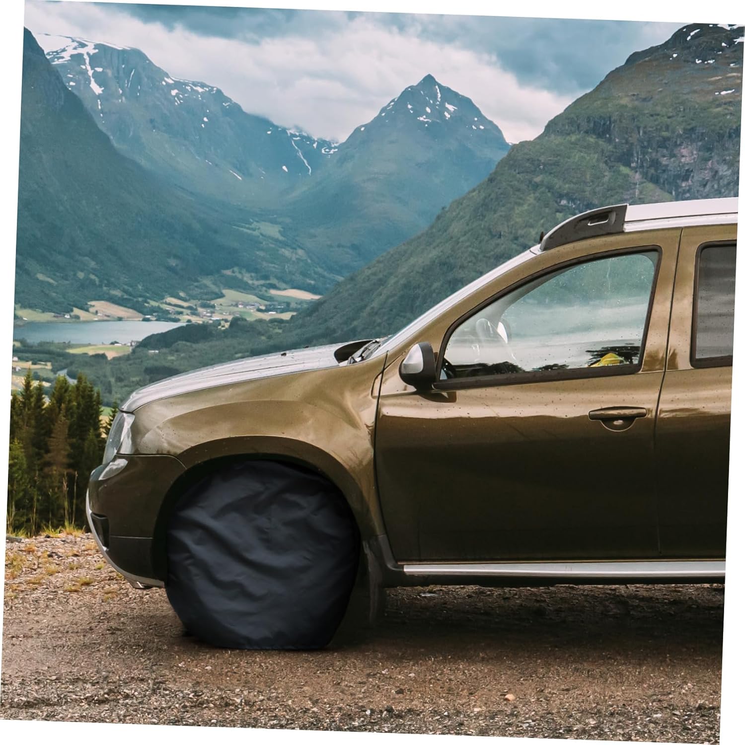 OUNONA 4pcs Tire Covers Oxford Wheel Protectors for Cars Rvs Suvs Lightweight Stylish and Sun-Resistant Design
