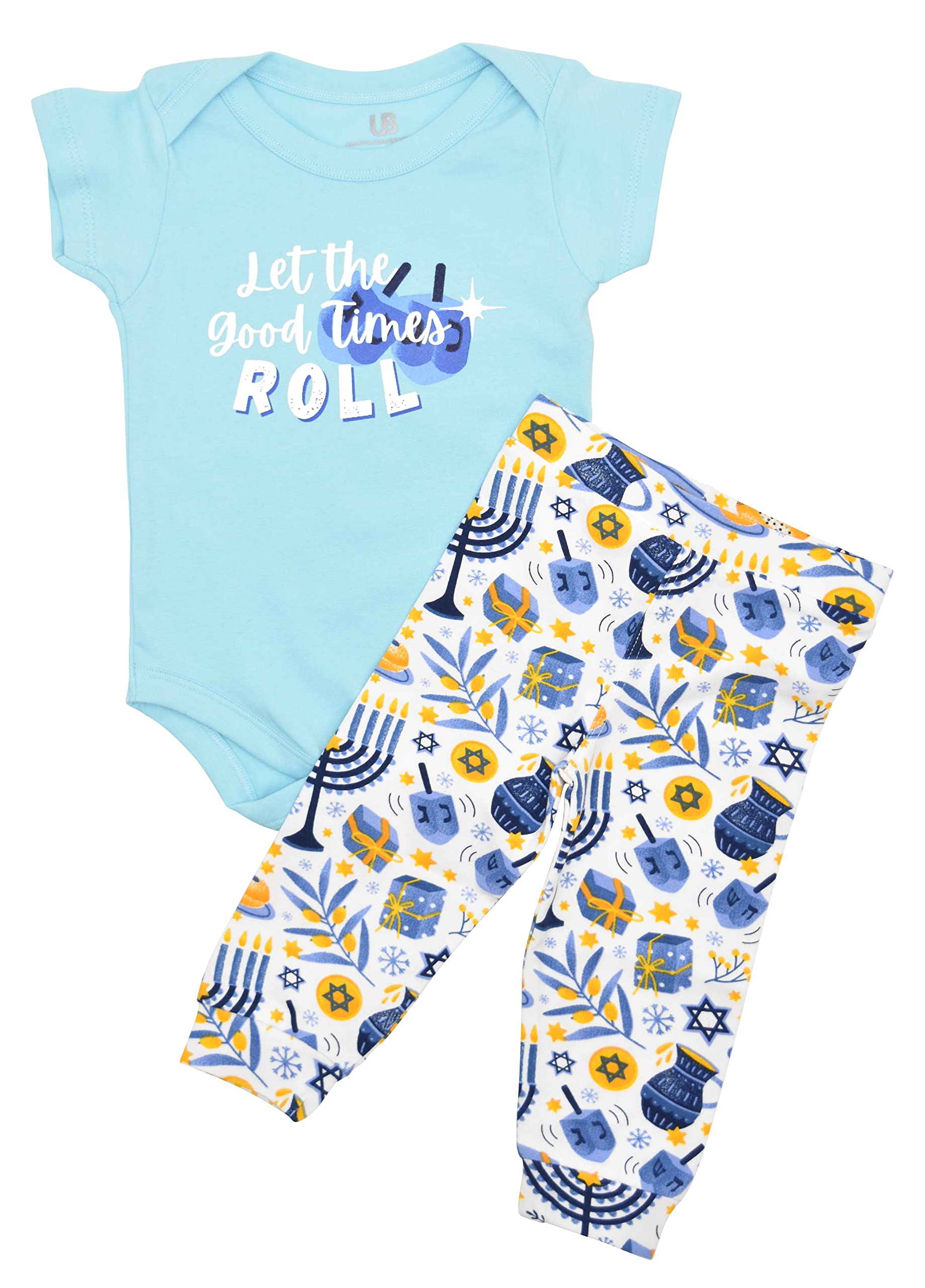 Baby Boys Girls 2pc Outfit Set Short Sleeve Bodysuit with Pants
