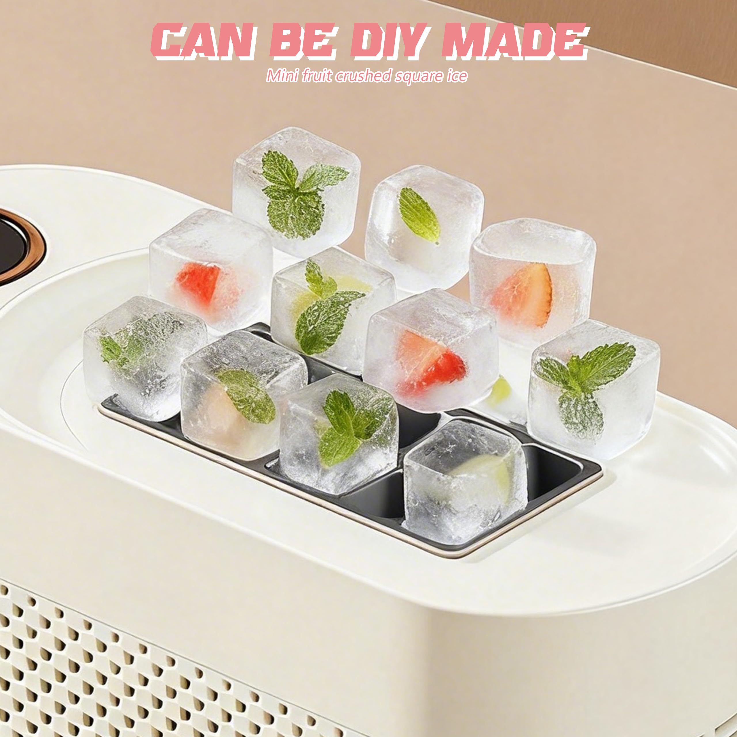 Mini macchina per cubetti di ghiaccio, eroga 10 ghiaccio, supporta cavo di alimentazione del veicolo, portatile, trasparente, per casa, campeggio, all'aperto, bevande, cocktail party
