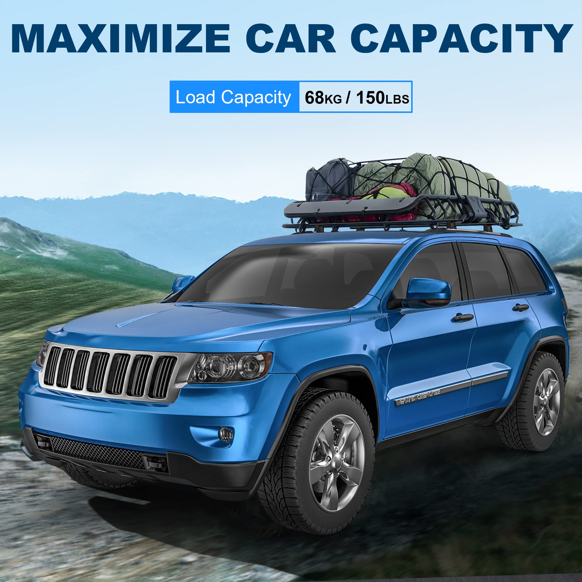 MOSTPLUS Roof Rack Cross Bar Luggage Rack Compatible for Jeep Grand