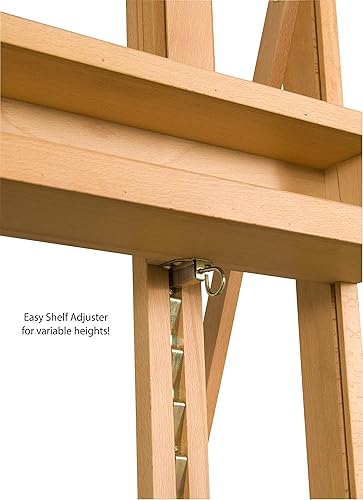 Miniatura 4 de Creative Mark Caballete de artista con marco en H de Saint Remy, caballete de arte ligero y duradero con ángulo ajustable y rueda para dibujar y