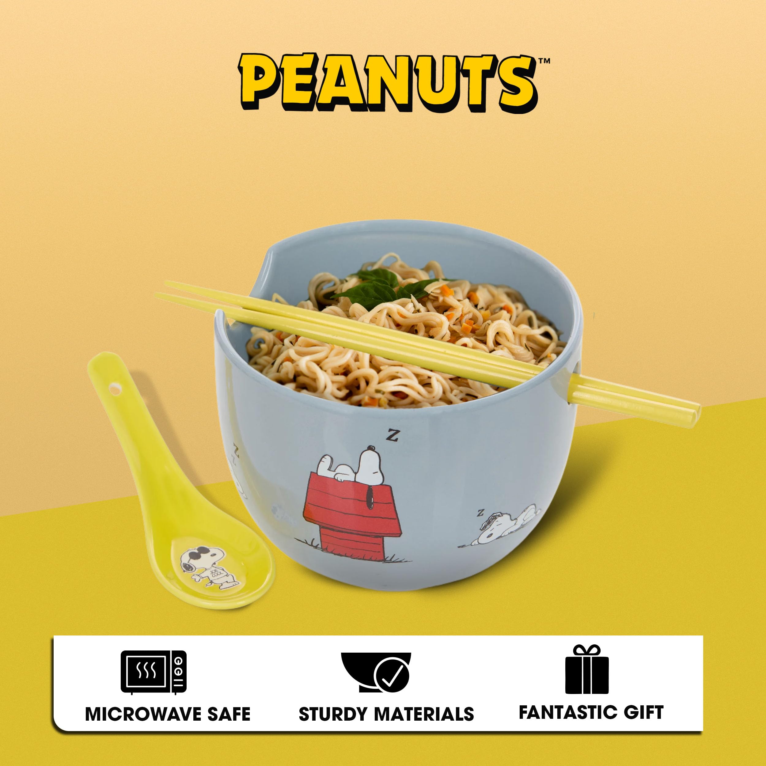 Amazon.com: Culture Fly Peanuts Snoopy Microwave Ramen Bowl Set