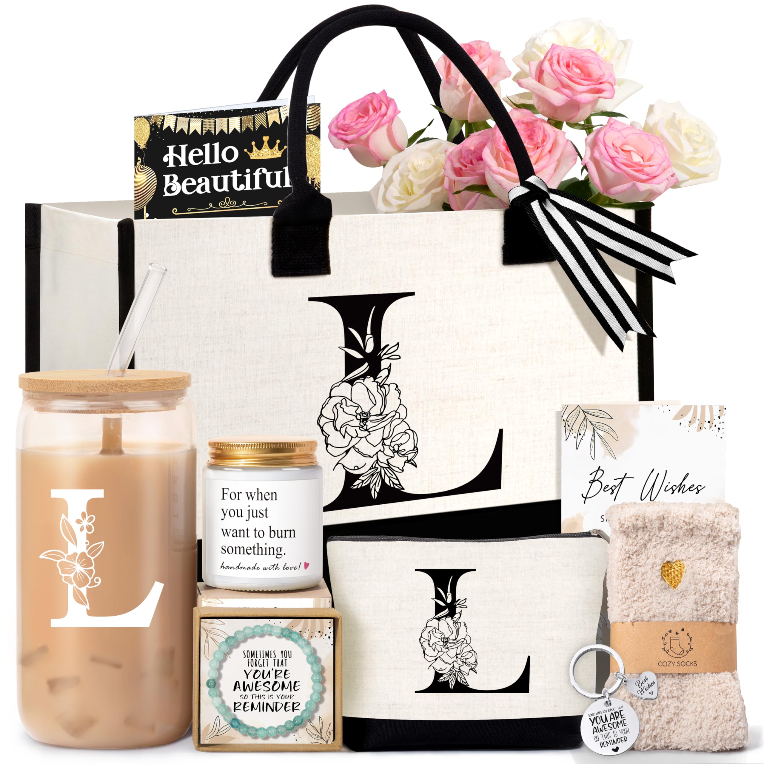Monogrammed Initial Tote Bag Gift Set