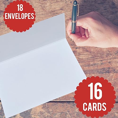 Miniatura 3 de 16 tarjetas de papelería para perros con cuatro diseños (4 x 6 pulgadas, 18 sobres) interior en blanco para tarjetas de agradecimiento de perro,