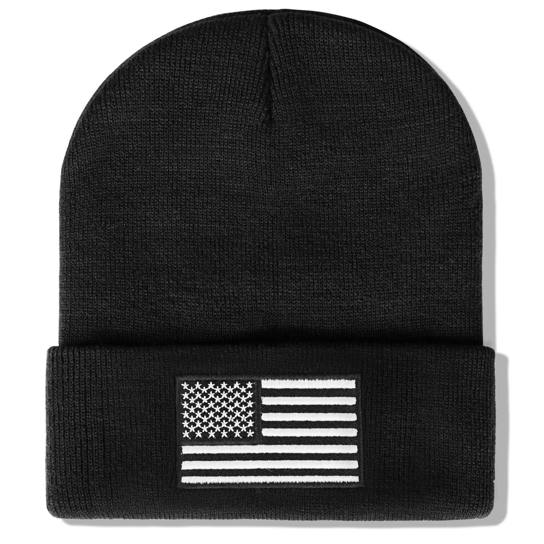 Gorro de invierno bordado con la bandera estadounidense para hombres y mujeres, multitemporada, equipo táctico militar, policía, ejército, invierno, cálido