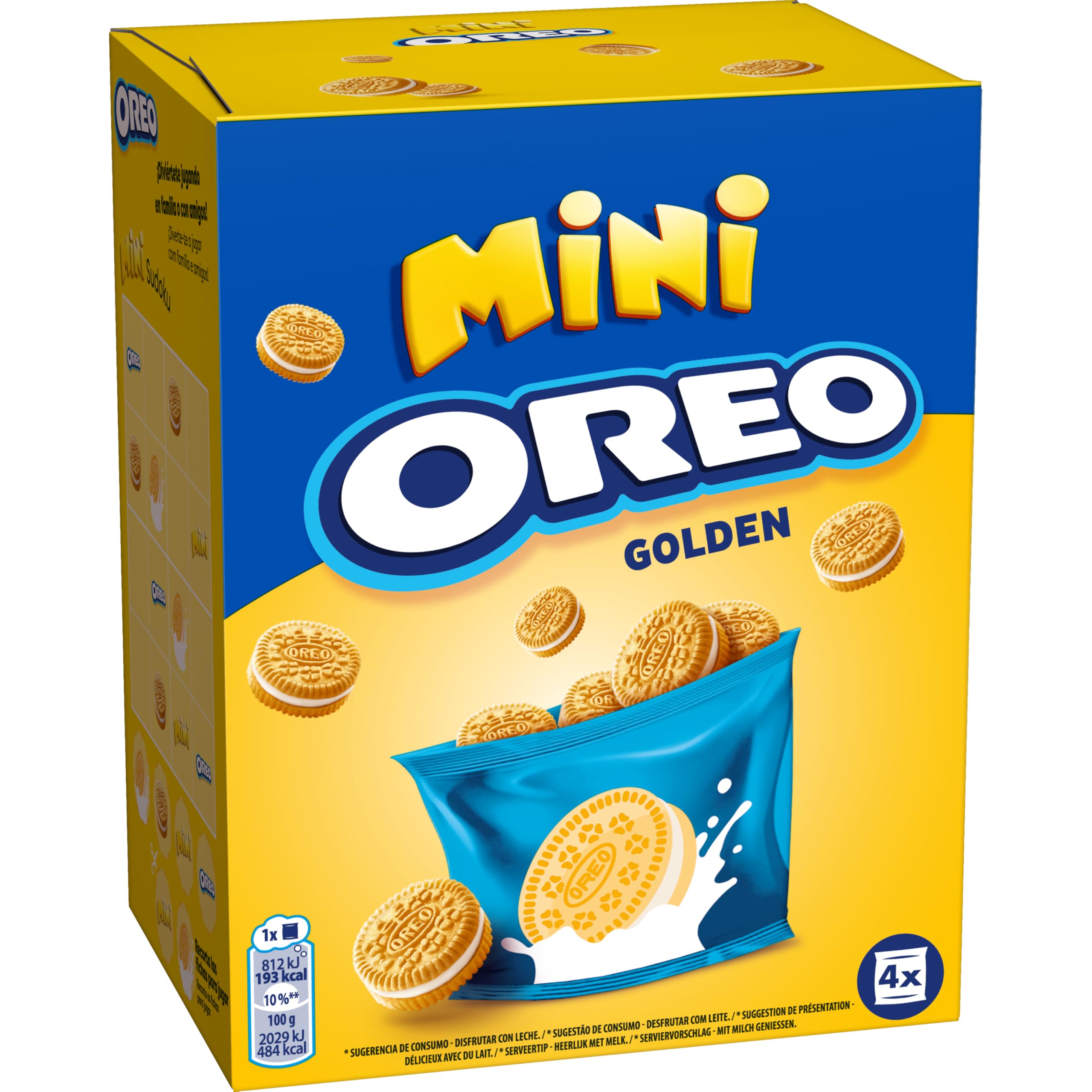 Oreo Golden Mini, Galletas Rellenas de Crema de Vainilla, Paquete de 160 g