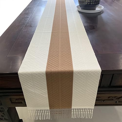 Miniatura 8 de Rilassato Camino de mesa tejido a rayas con borlas para decoración de mesa de comedor de estilo bohemio para boda, despedida de soltera, casa rural