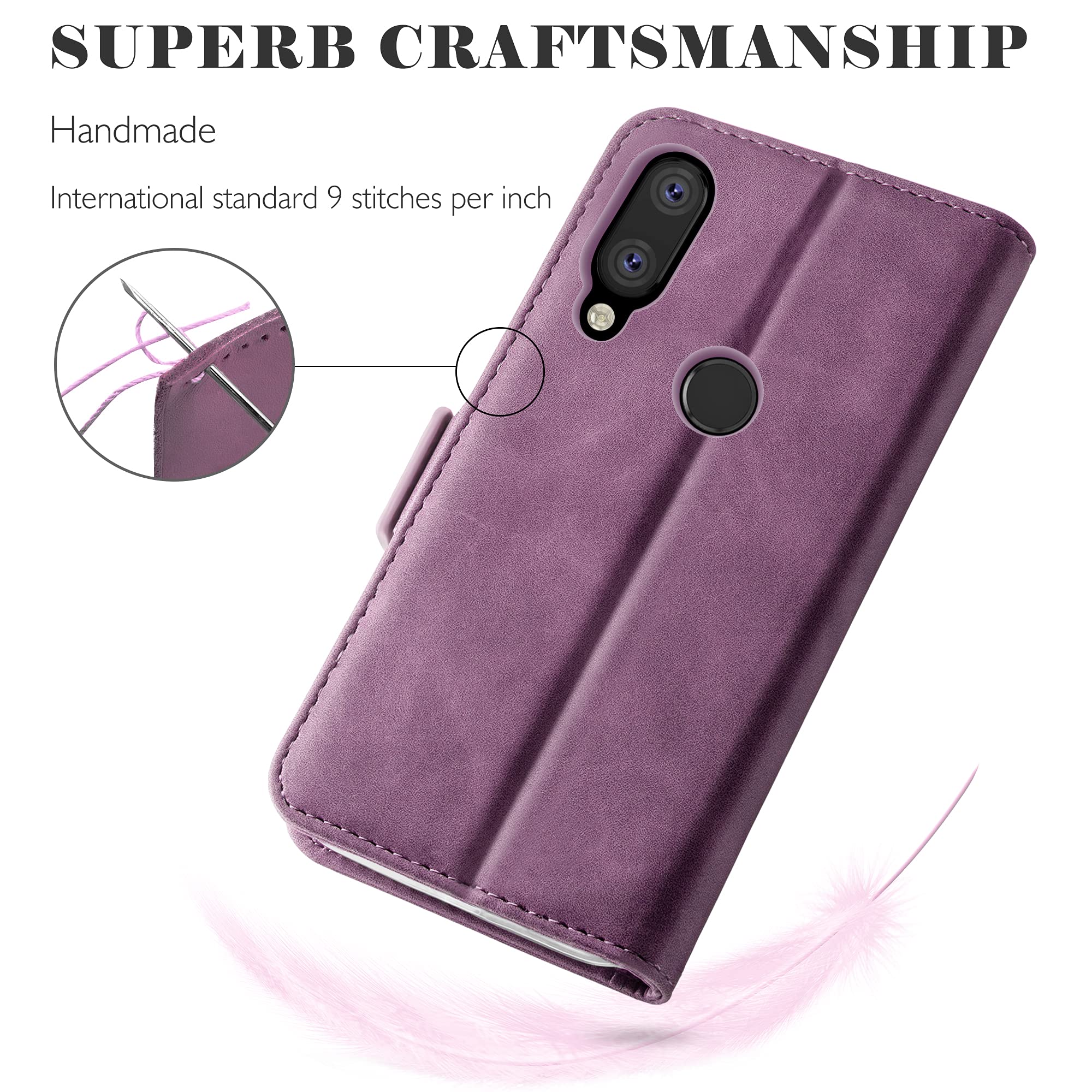 PEIYE Cover Pelle Per Xiaomi Redmi Note 8 2021, Portafoglio PU