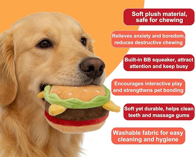 Juguete de Peluche para Perro Forma de Comida con Chillido 2 Piezas miniatura 4