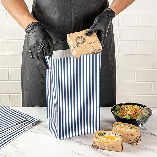 Vista 556 de Restaurantware Bag Tek - Bolsas de almuerzo desechables de 2 libras, 100 bolsas resistentes para llevar, parte inferior plana, ideal para Blanco