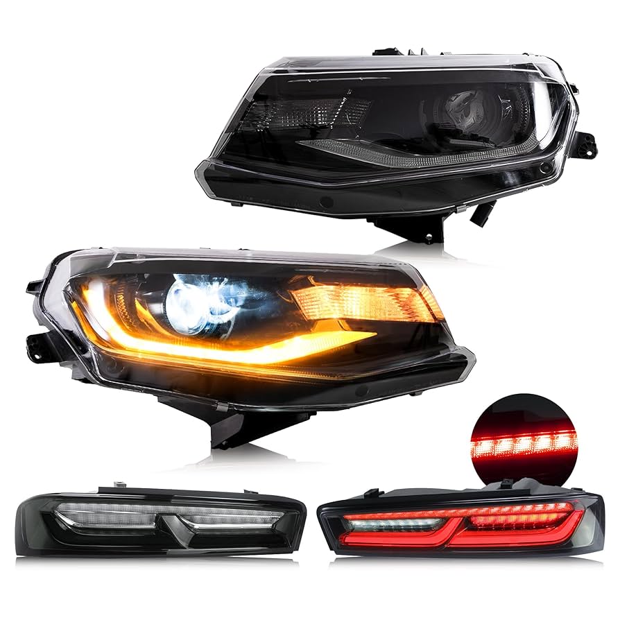 Amazon.com: VLAND LED Headlights & Red Turn Signal Tail