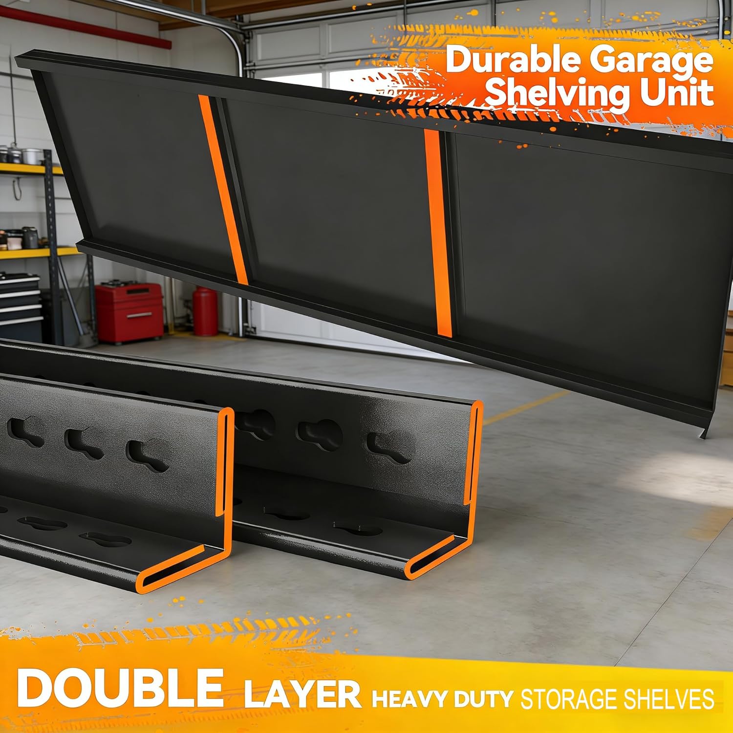 2pack Garage Shelving Heavy Duty Storage Shelves for Garage, 2500 LBS Adjustable 5 Tier Shelving Unit, Metal Garage Shelving for Industrial, Basement, Warehouse (78''Hx36''Wx16''D, Black)