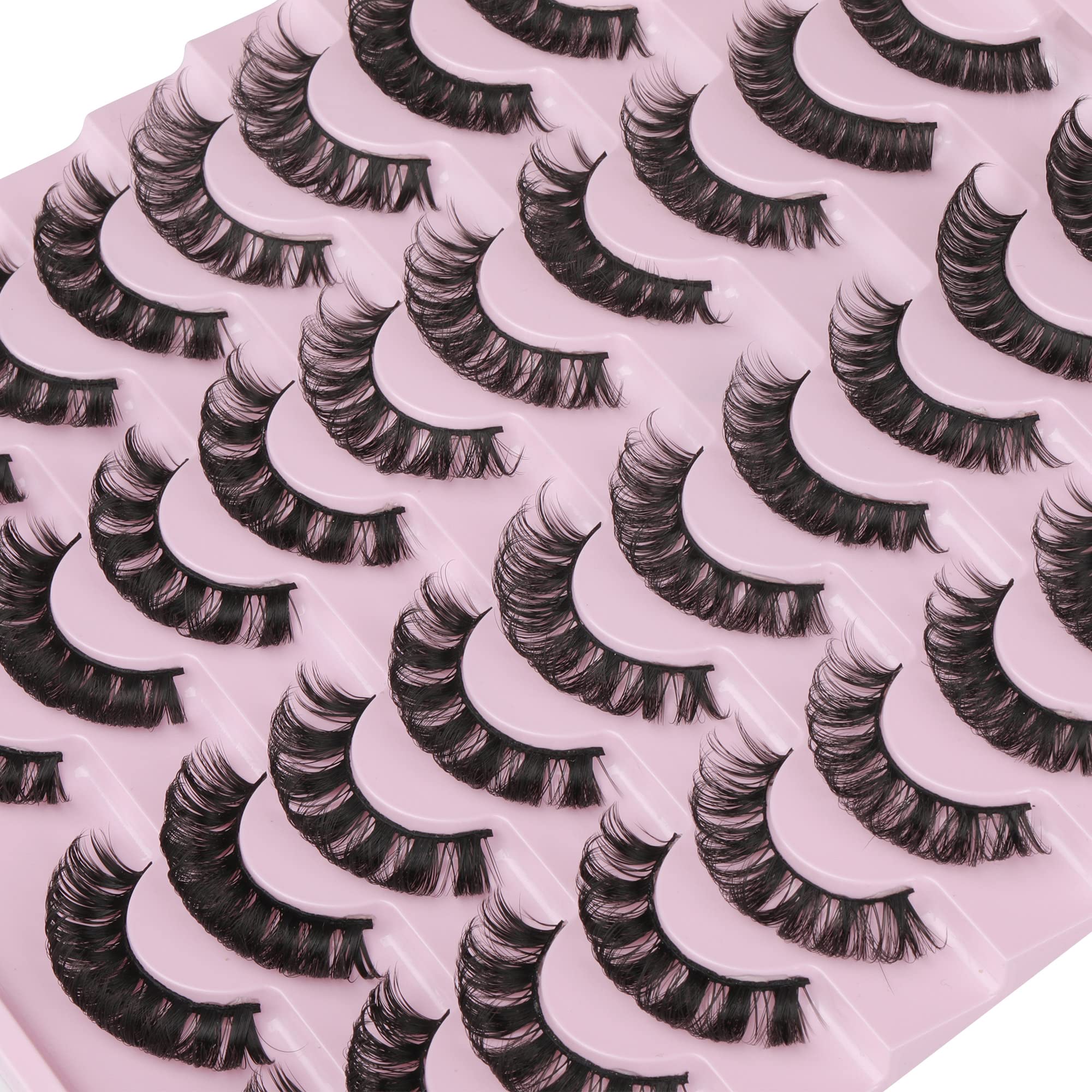 Eyelashes 20 Pairs Russian Strip Lashes 5 Styles Fluffy Wispy False Eyelashes Look like Extensions by Yawamica