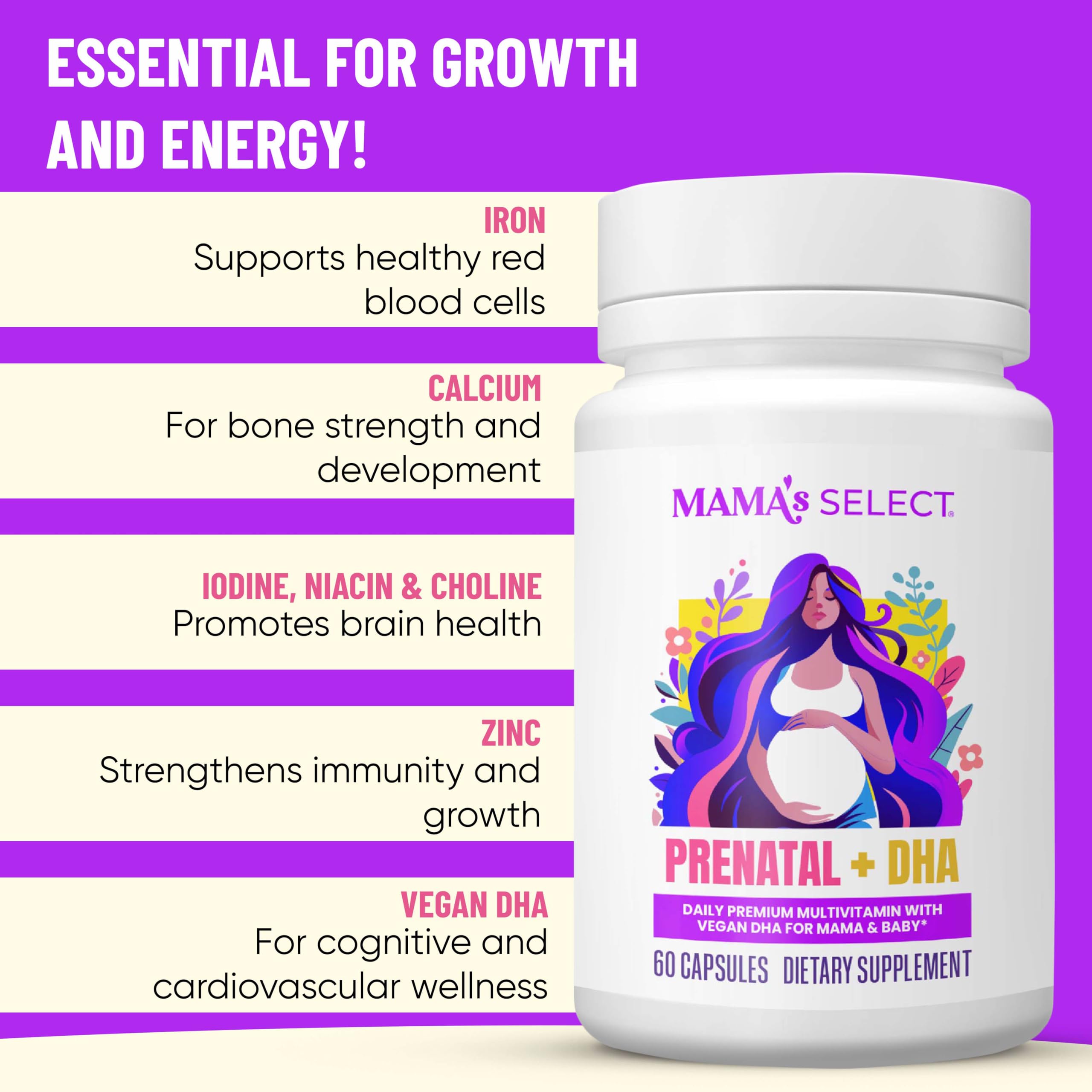 Prenatal Vitamins with Vegan DHA – MTHFR Methylated Folate, Fish-Free — Amazon image 5