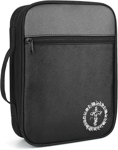 Funda para la Biblia, funda de transporte para libros para mujeres, bolsa protectora organizadora de iglesia con bolsillos con asa, regalo cristiano